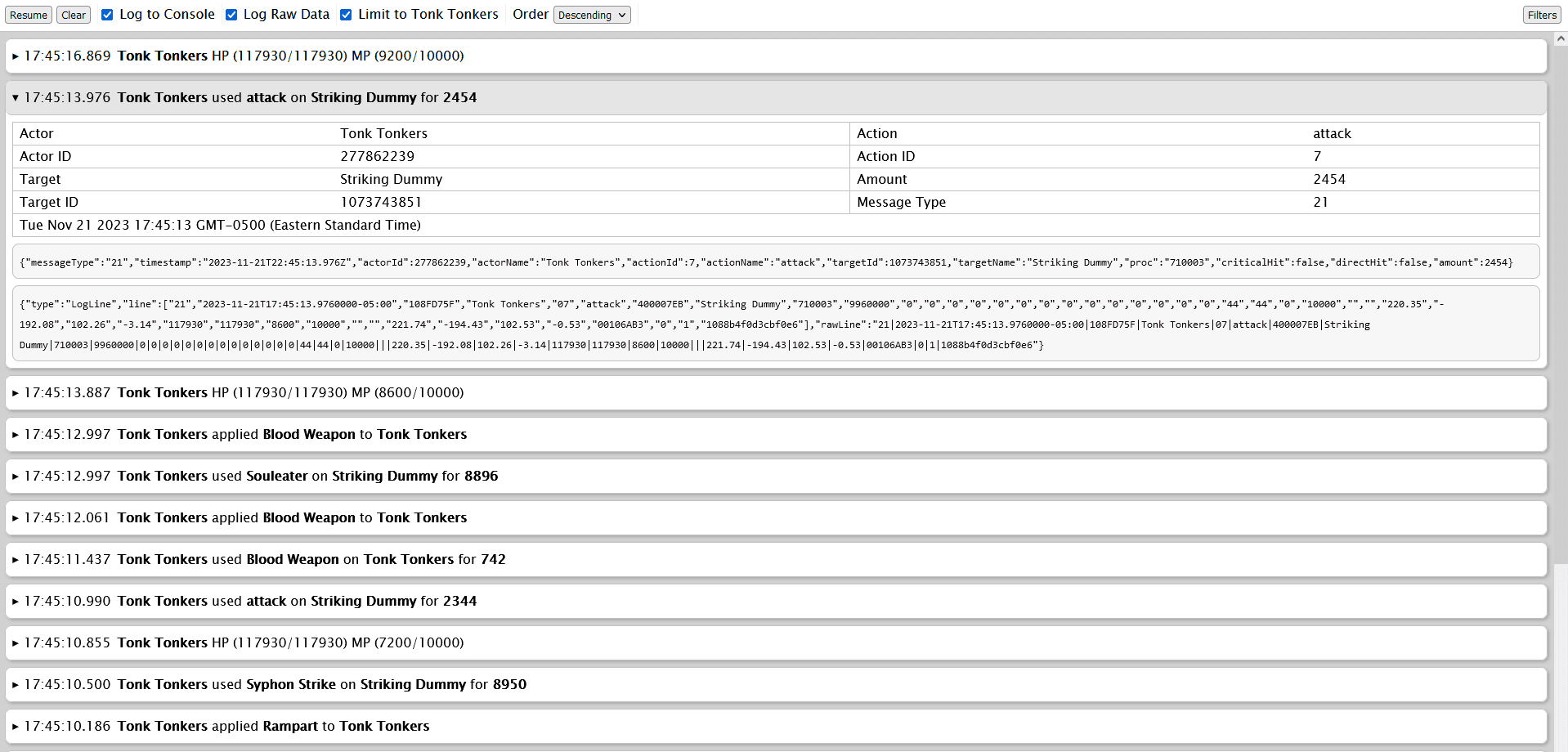 FFXIV Debugger example